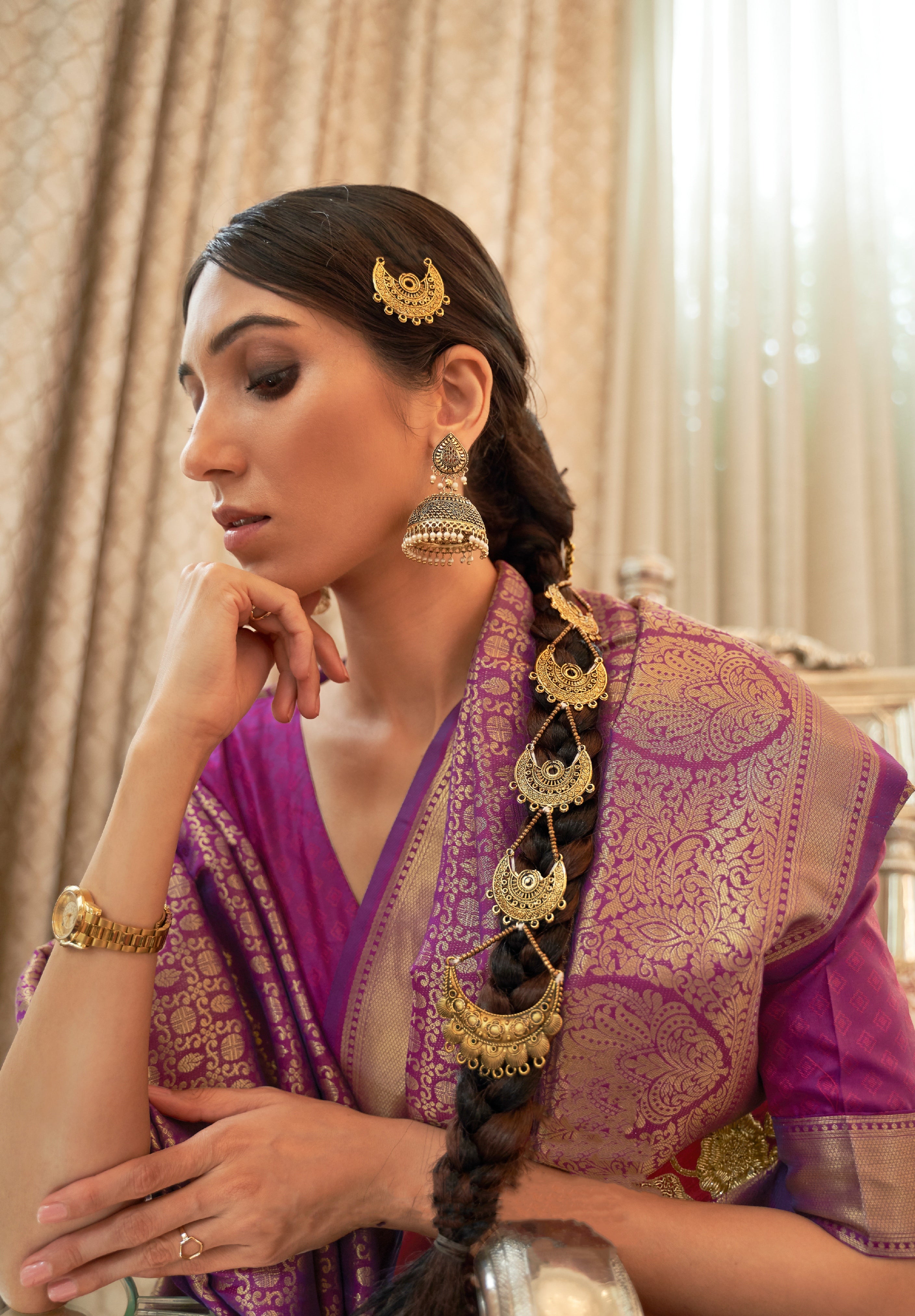 Imperial Purple Zari Woven Kanjivaram Saree