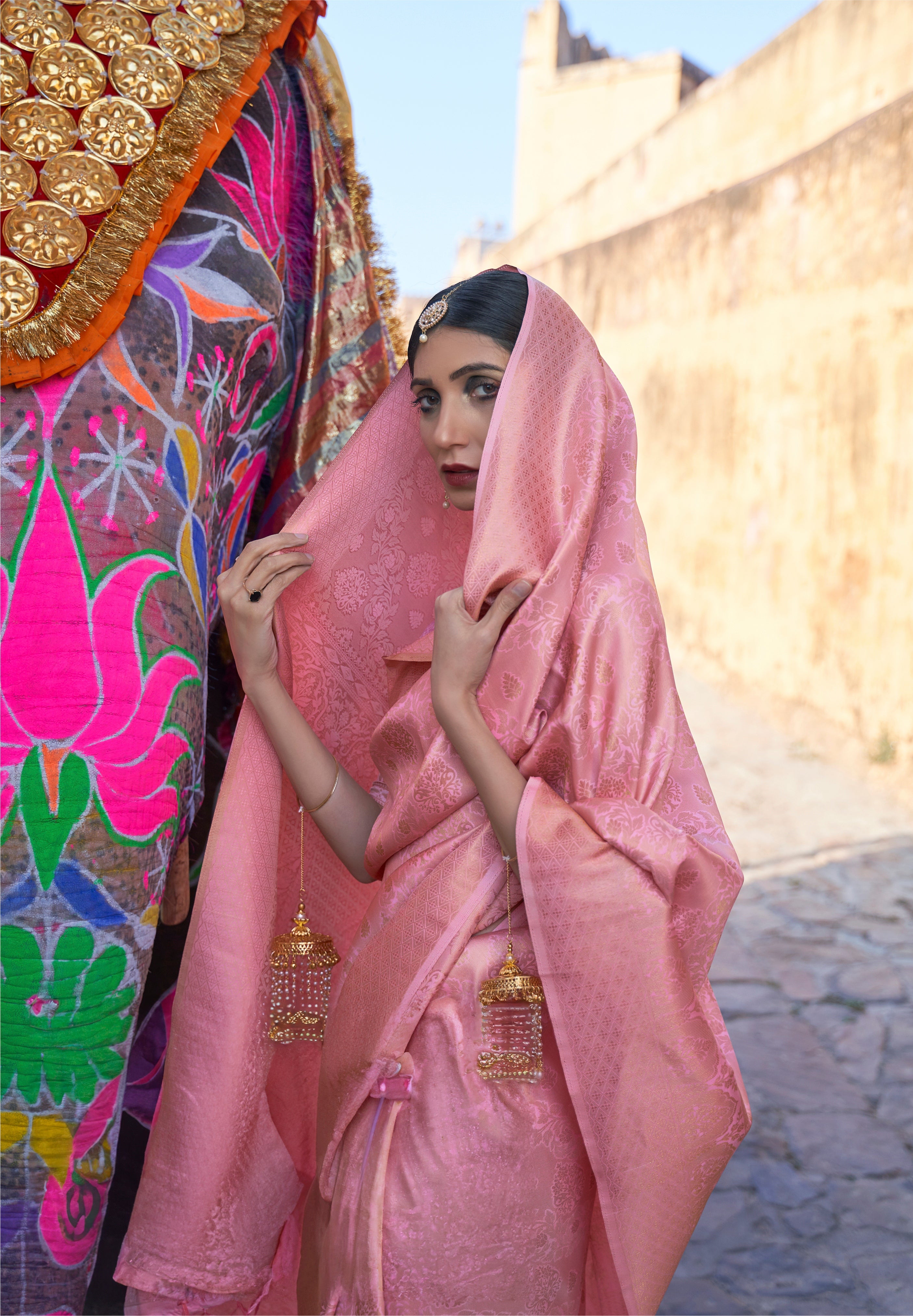 Pink Champagne Glamour Kanjivaram Saree