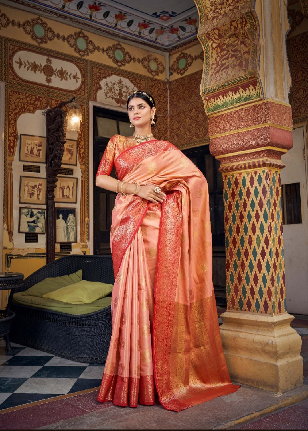 Sunburst Fiesta Pure Banarasi Handloom Silk Saree