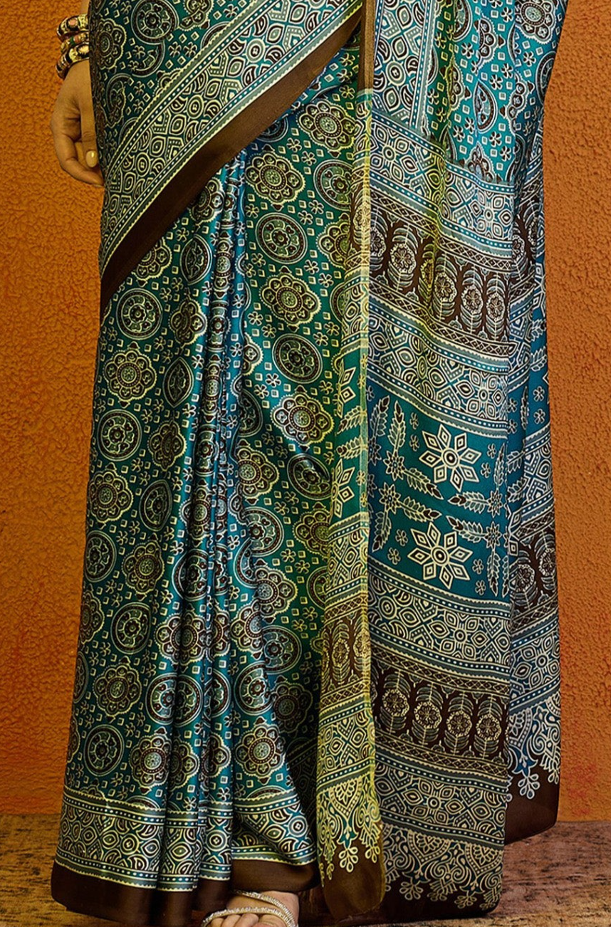 Stunning Blue Kadali Saree