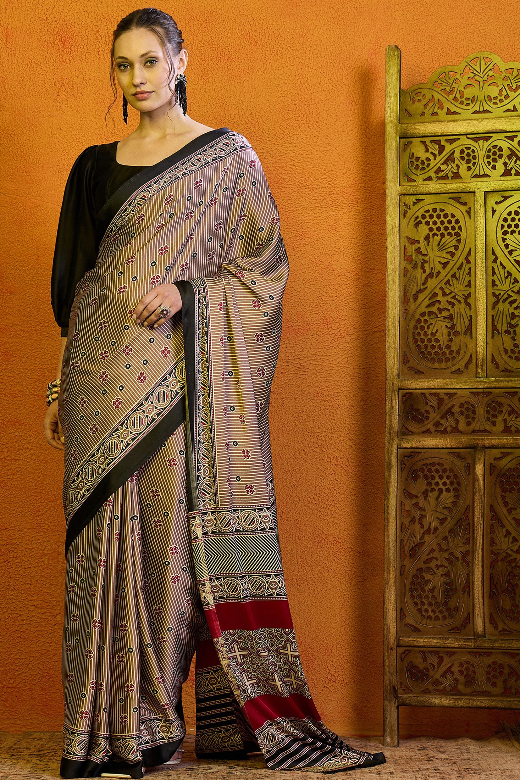 Elegant Light Cream Kadali Saree