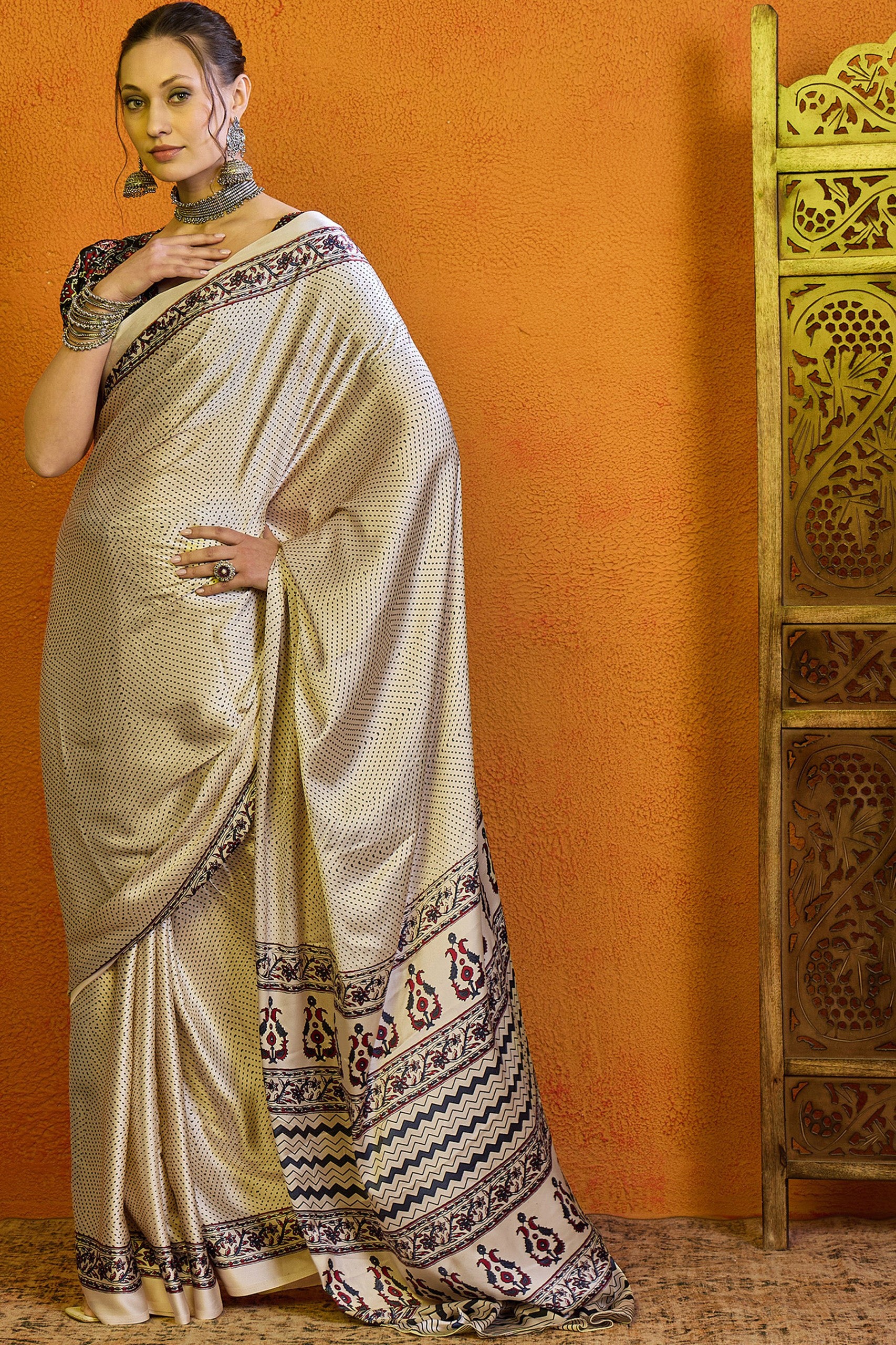 Timeless Cream Kadali Saree