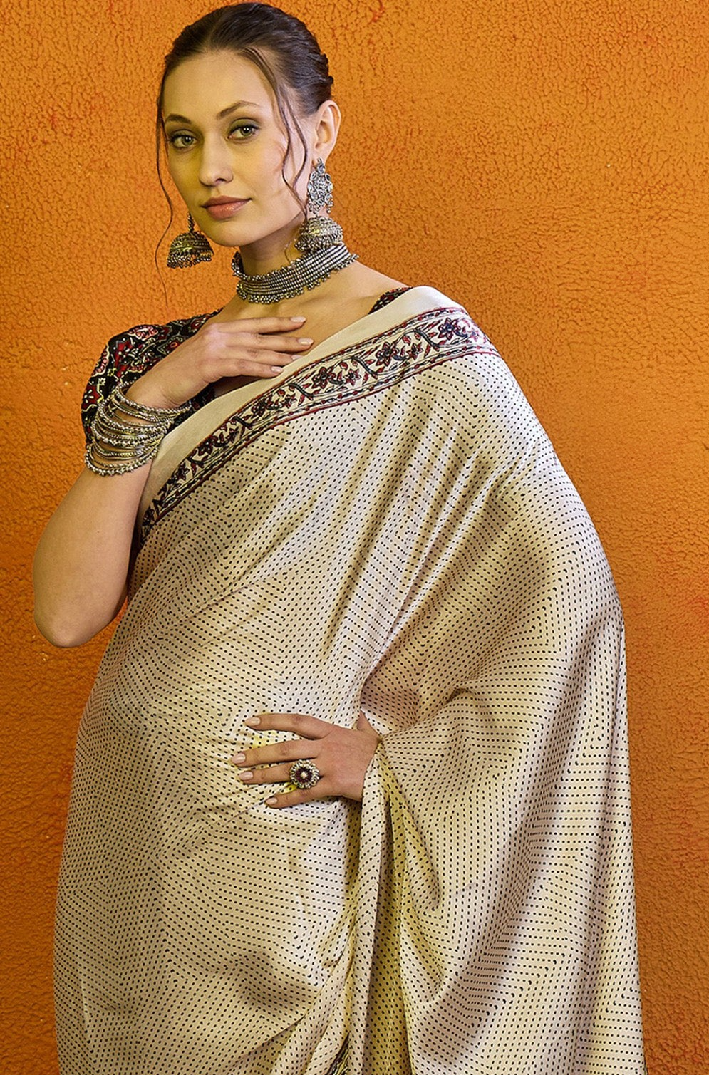 Timeless Cream Kadali Saree