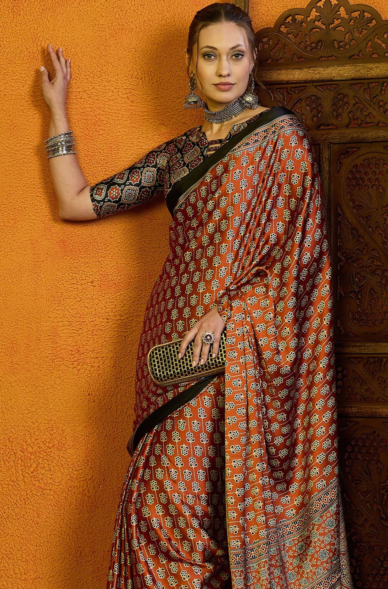 Exquisite Skin Brown Kadali Saree