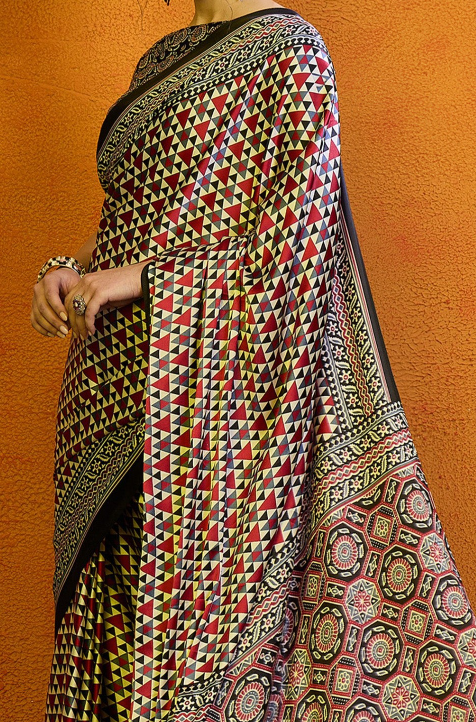 Classic Brown Ajrakh Saree