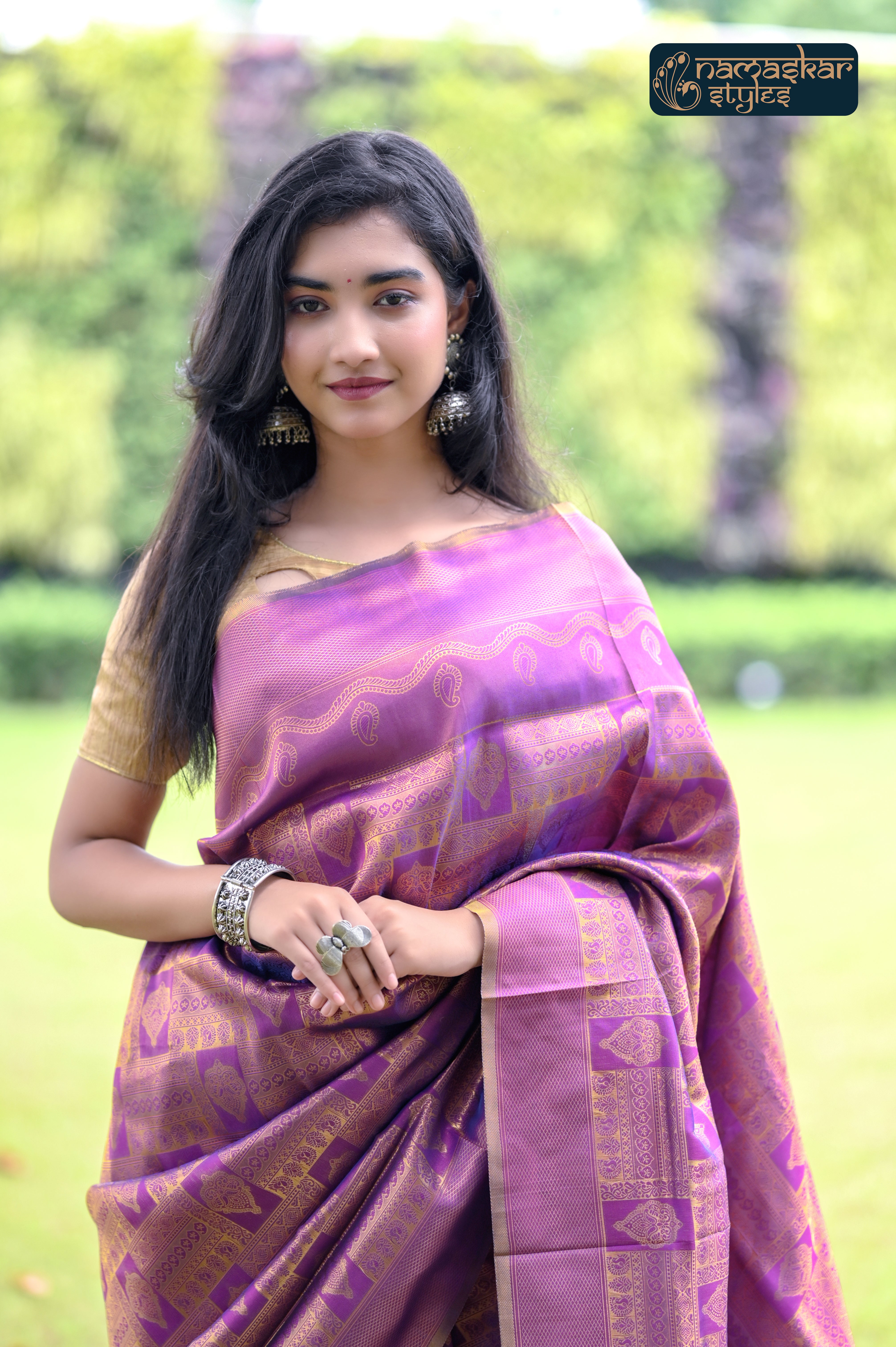 Sumptuous Purple Zari Woven Kanjivaram Silk Saree