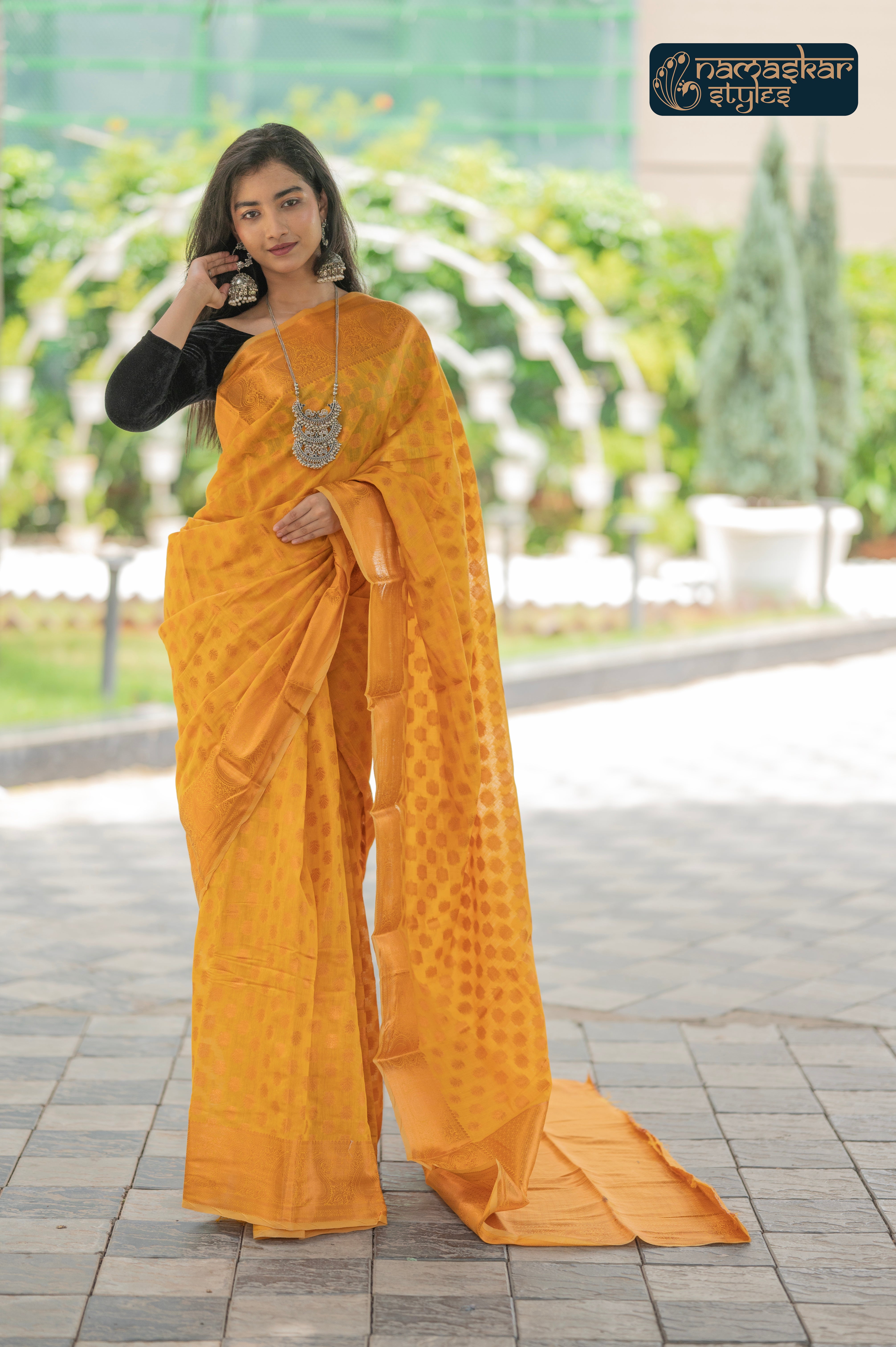 Sun-Kissed Yellow Kanjivaram Silk Saree