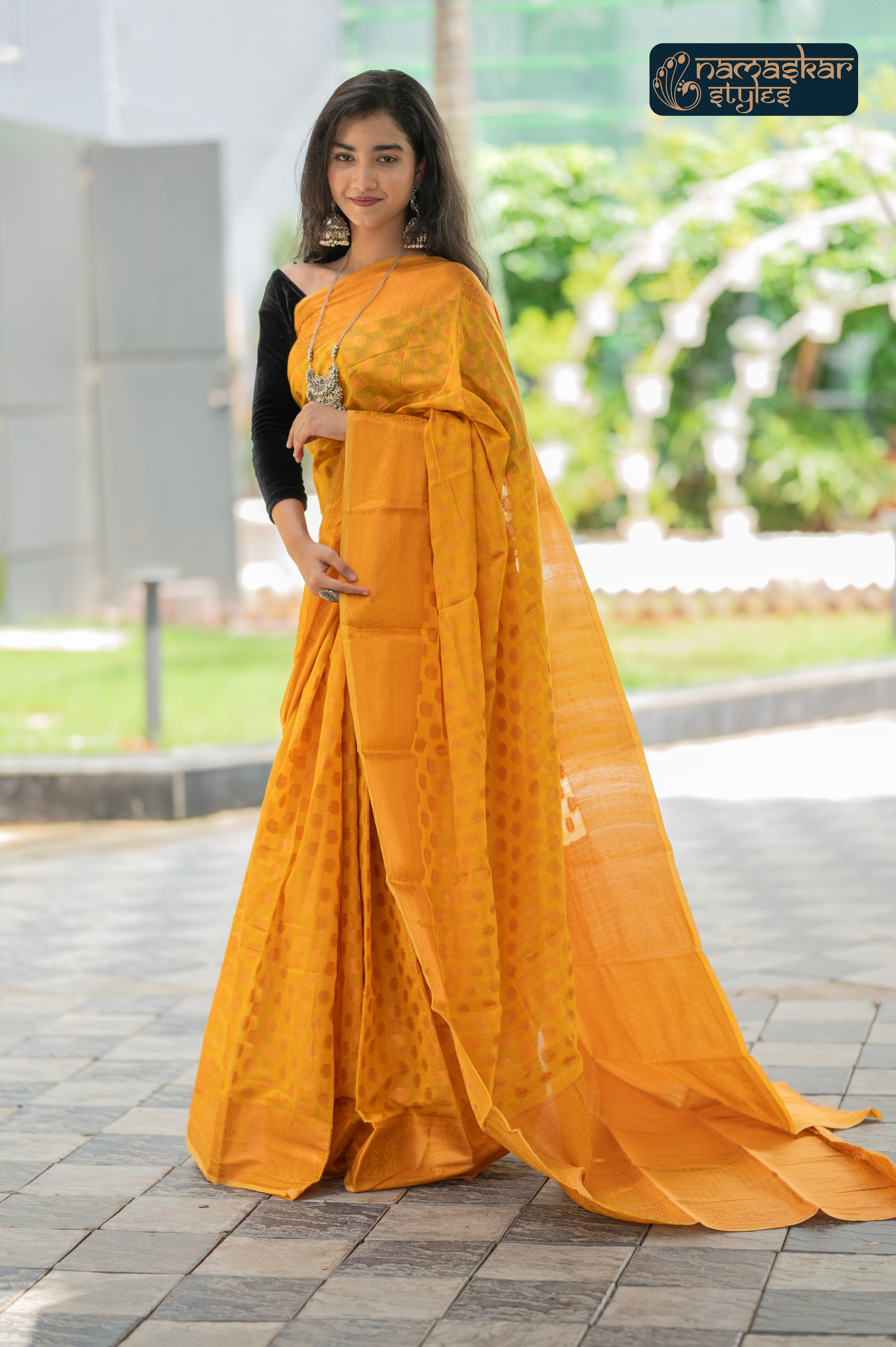 Sun-Kissed Yellow Kanjivaram Silk Saree