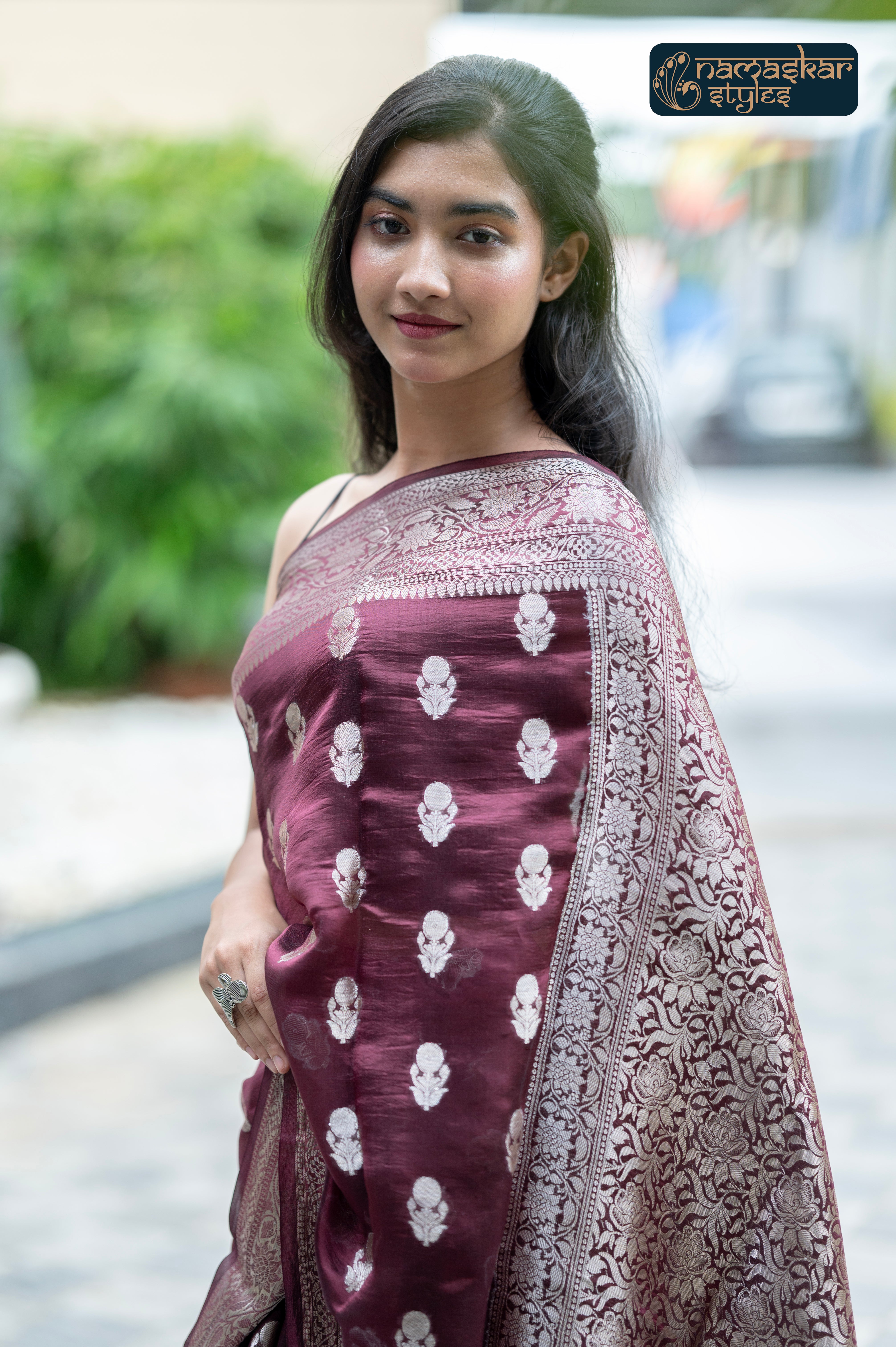 Rich Maroon Zari Woven Pure Banarasi Silk Saree with Silk Mark Certification