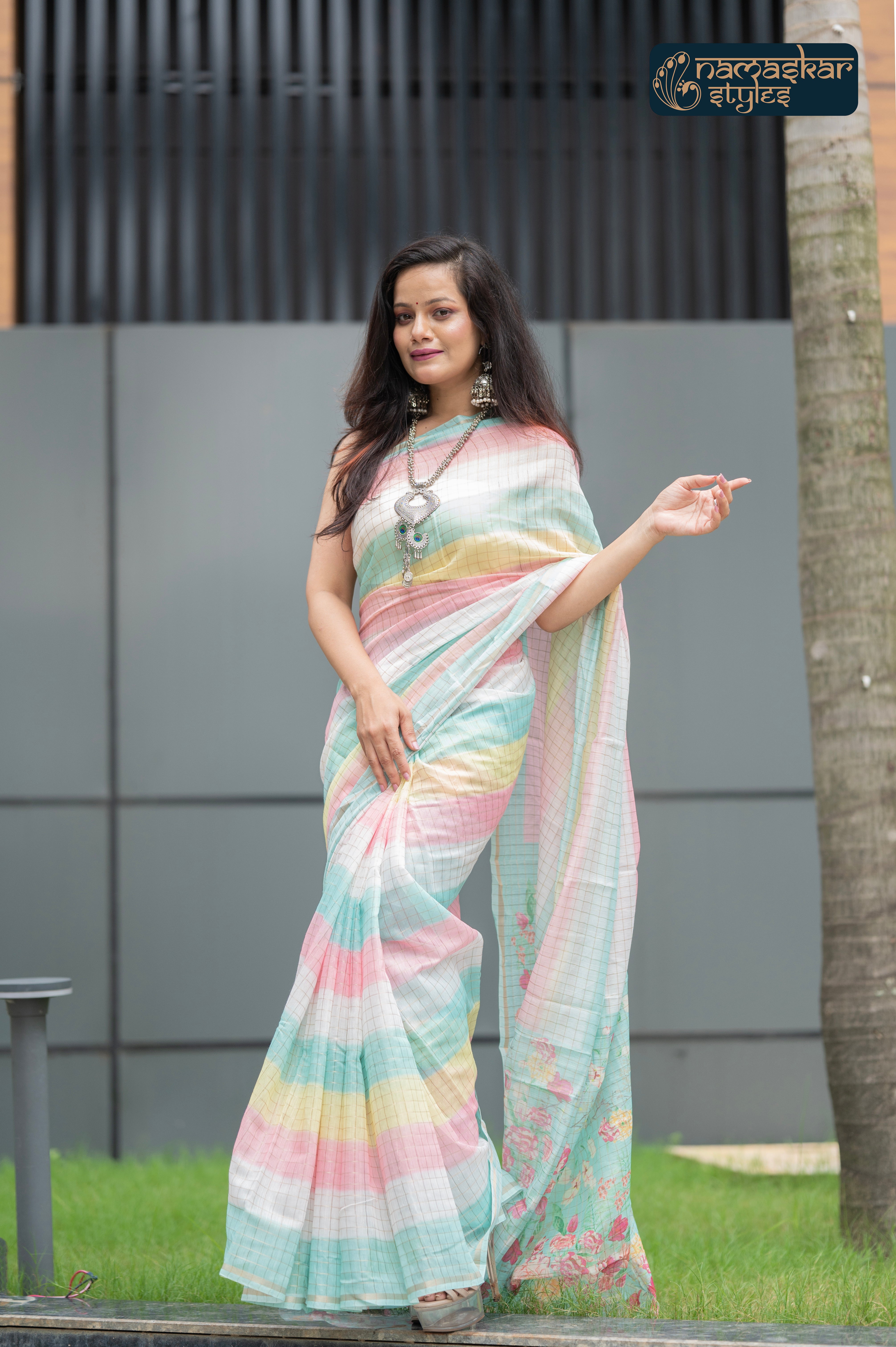 Vibrant Multicolor Cotton Silk Saree