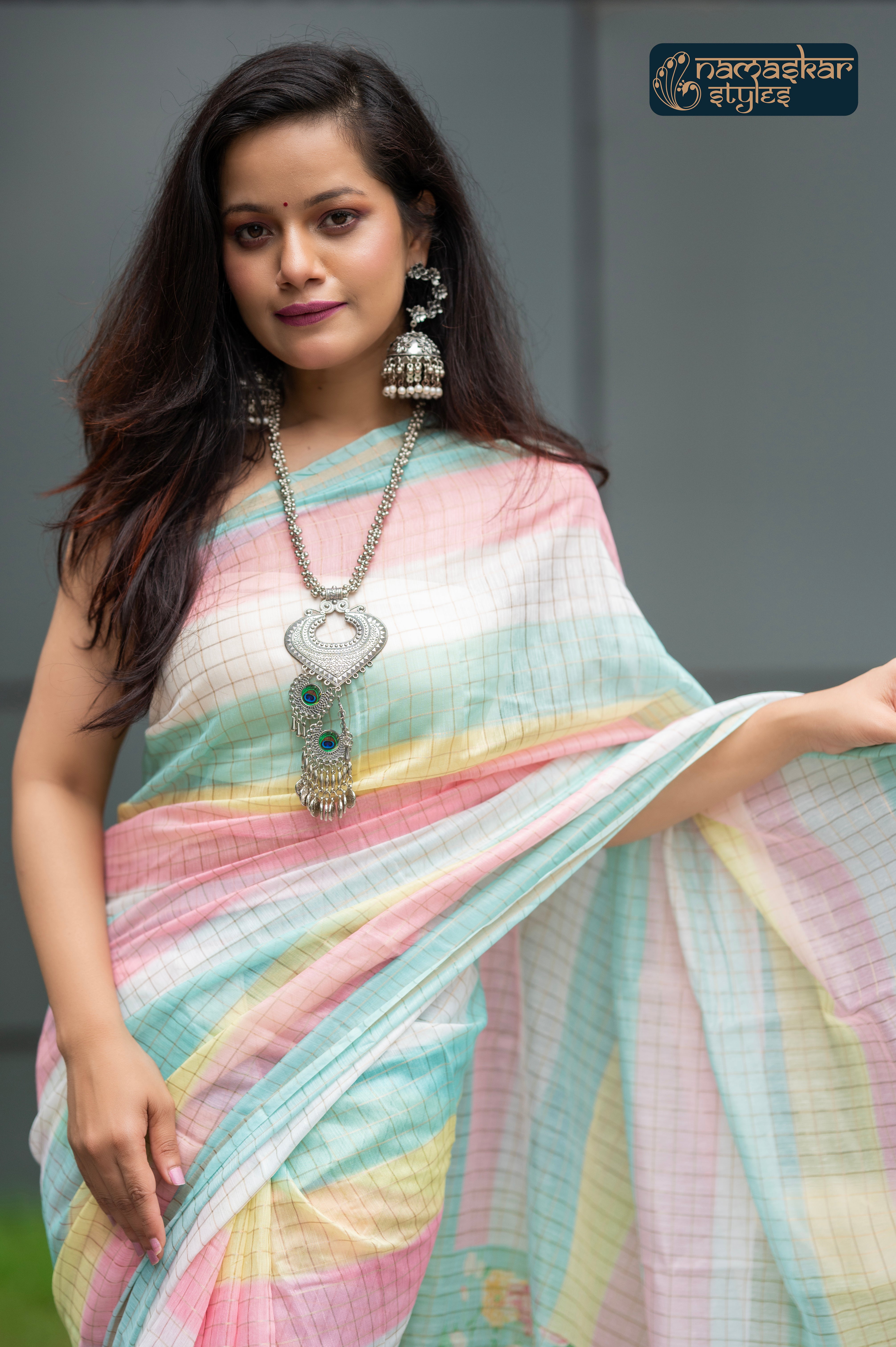 Vibrant Multicolor Cotton Silk Saree