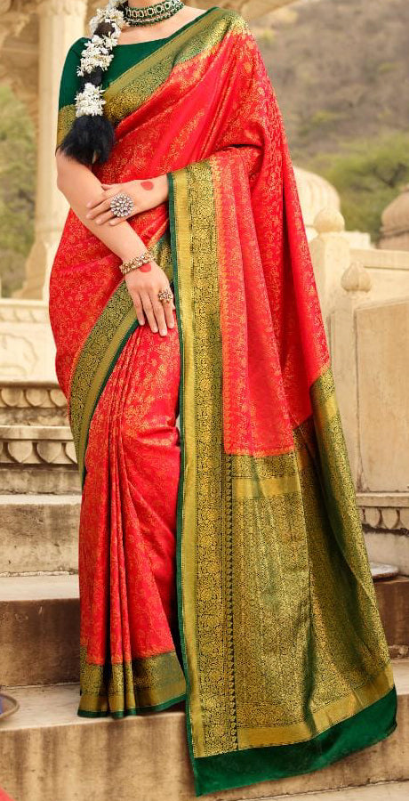 Royal Red Banarasi Katan Silk Saree