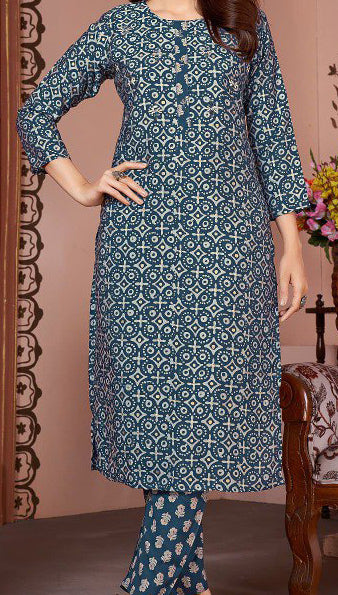 Majestic Blue Kurti with Pant Set