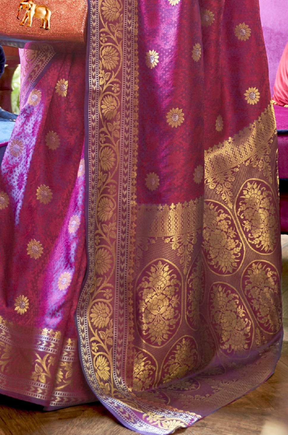 Royal Purple Woven Kanjivaram Saree